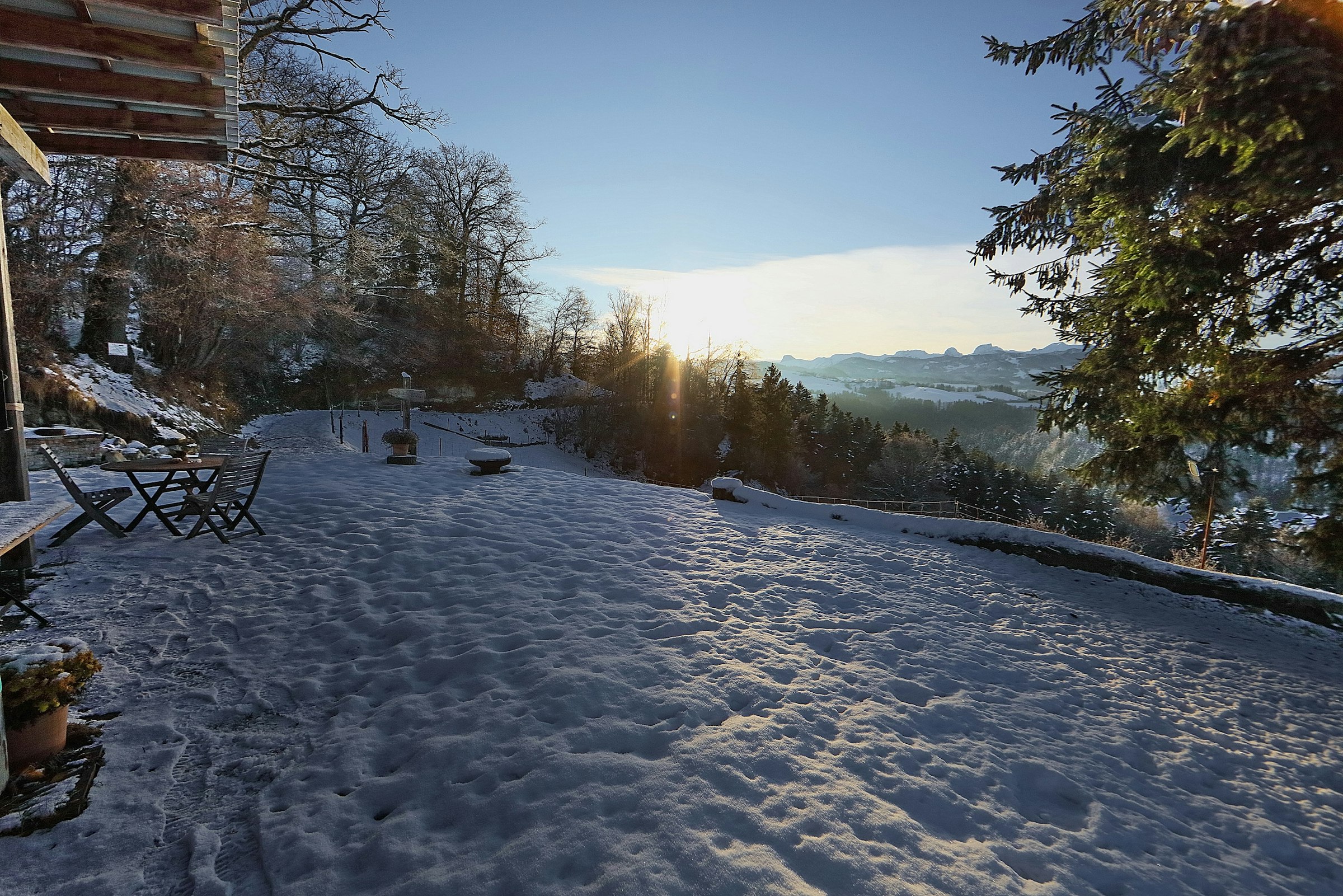Dein Camp im Winter - Blick Richtung Süden.
