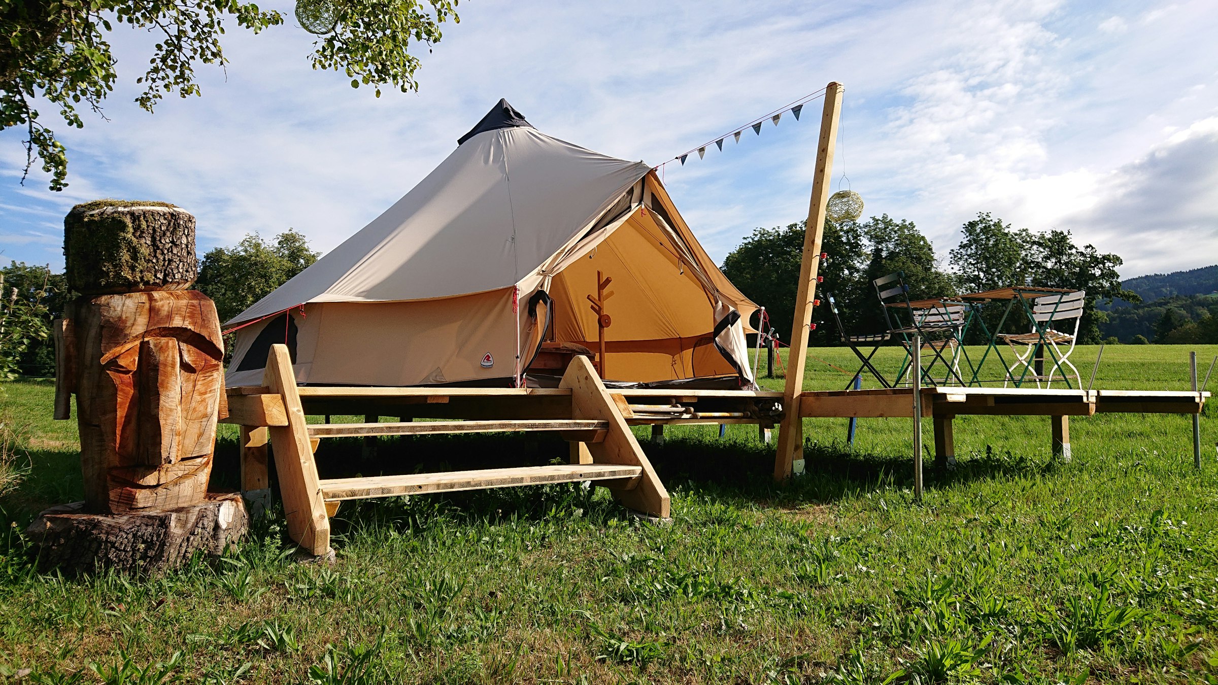 Glamping-Zelt auf dem Schönbühlhof