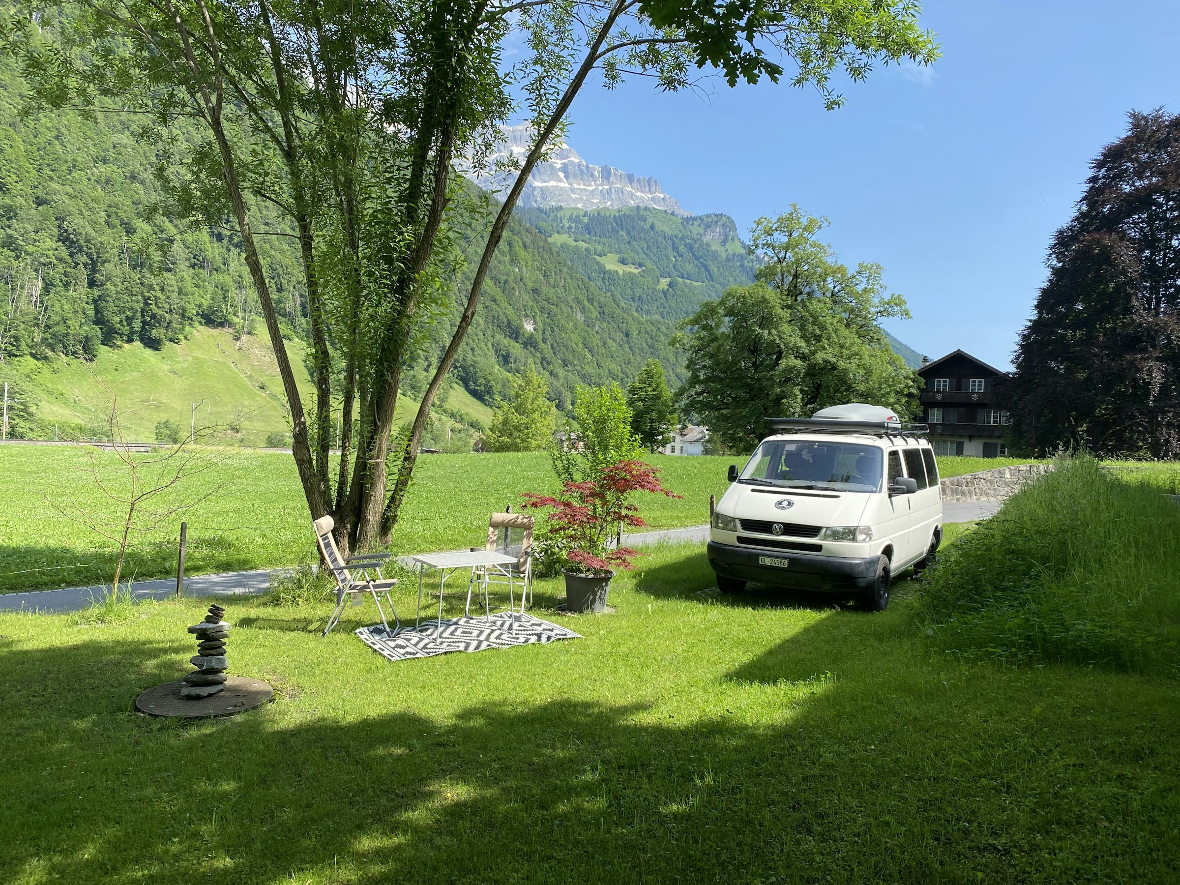Camping im Garten beim Diesbachfall